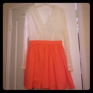 White/ Coral Dress